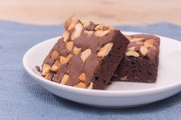 brownie on white plate