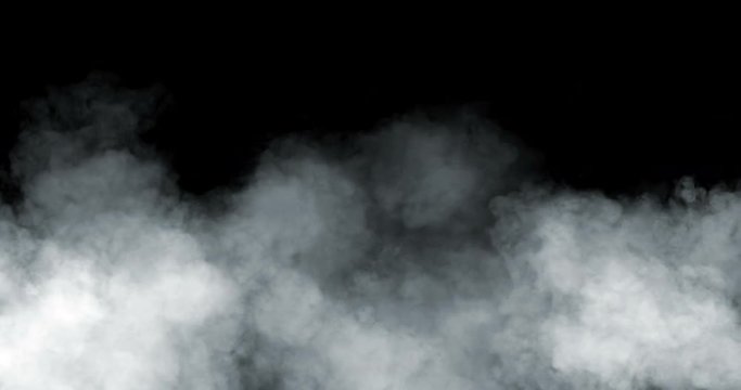 perfectly seamless loop of smoke slowly floating through space against black background