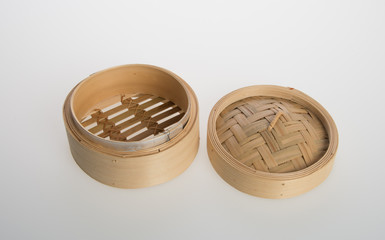 Chinese Bamboo Steamed or Bamboo Steamed for dimsum on background.