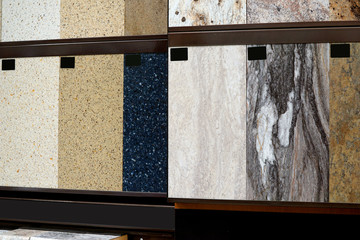 Obraz na płótnie Canvas granite floor tile samples for sale in store
