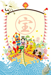 七福神 福の神 宝船　