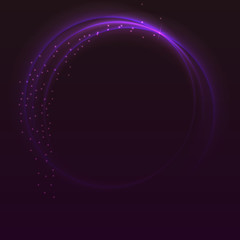 Abstract ring background with luminous swirling sparkle. Glowing spiral. Shine round frame tunnel with circles light effect. Cover for your presentation and design with space for your message.