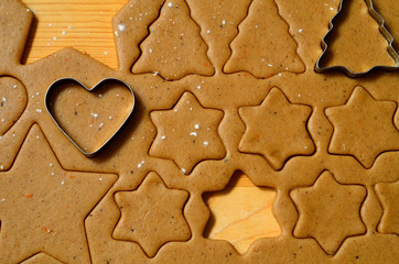 Baking ingredients for Christmas cookies