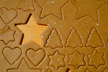 Baking ingredients for Christmas cookies
