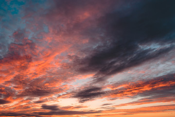 Naklejka na ściany i meble Colourful Sunset Clouds - Anglesey, North Wales