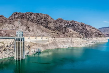 Papier Peint photo Barrage Hoover Dam and Lake Mead. Nevada, United States