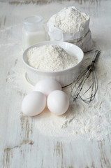 baking ingredients on a table