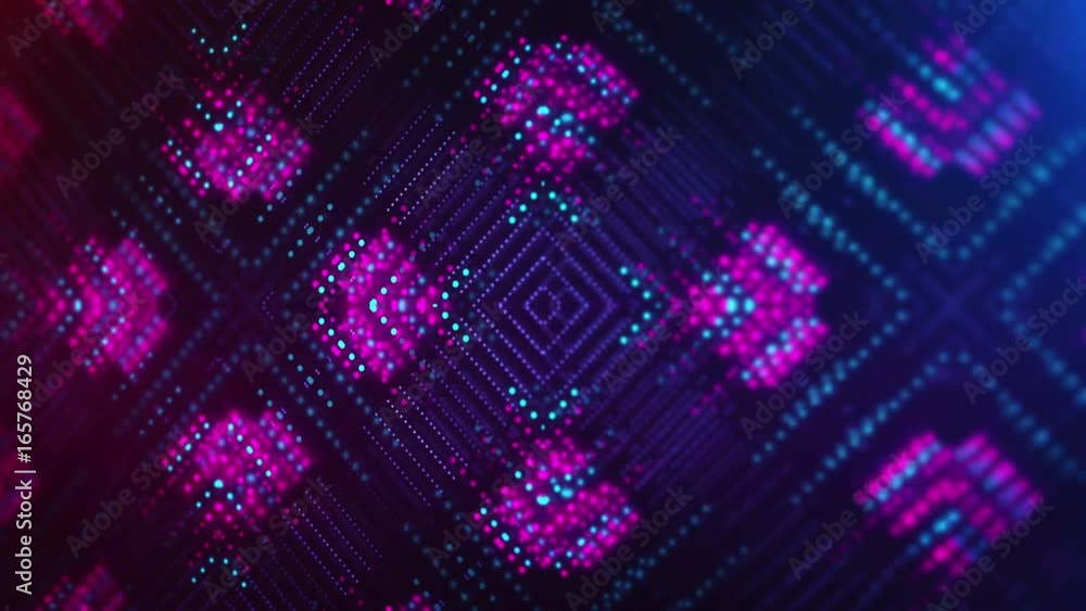 Aufkleber digitally generated animated background with disco lights igniting on rotating black surface
