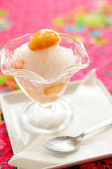 fruit dessert and ice