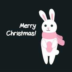 süßes Kaninchen - Weihnachtskarte