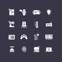 Smart home white icons collection