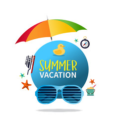 Summer holiday vacation concept, abstract style layout vector illustration