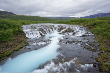 Fototapeta na wymiar Beautiful Bruarfoss waterfall, Iceland