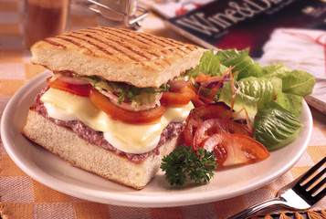 Beef sandwich with salad