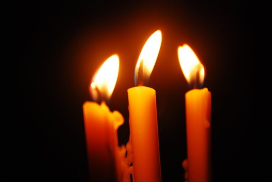 candlelight in the dark