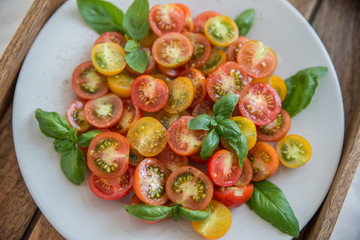 Tomaten Salat mit Basilikum