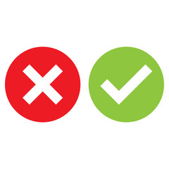 Obraz premium check mark & cross mark icon isolated vector