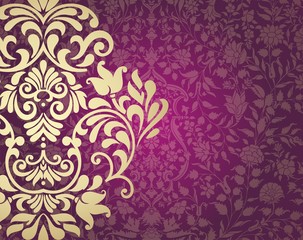 wedding card design, paisley floral pattern , India
