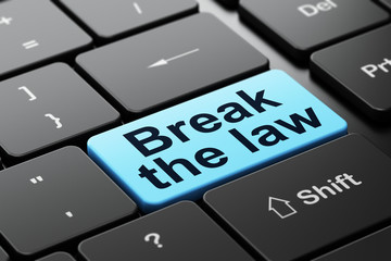 Fototapeta premium Law concept: Break The Law on computer keyboard background