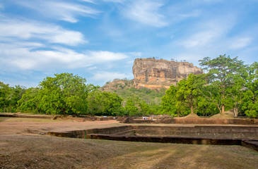 Fototapeta na wymiar Sigiriya Rock Fortress 5 Century Ruined Castle That Is Unesco Listed As A World Heritage Site In Sri Lanka