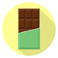 Tafel Schokolade Flat Design Vektor Grafik Illustration Icon