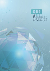 Abstract blue triangle sphere on connected dots BG