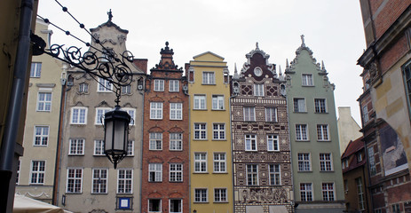 Obraz premium Facades of old Gdansk, Poland
