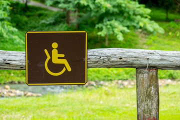 Disable sign in the park