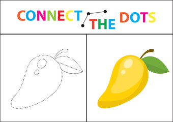 Children s educational game for motor skills. Connect the dots picture. For children of preschool age. Circle on the dotted line and paint. Coloring page. Vector illustration