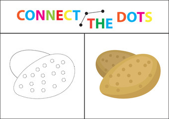 Children s educational game for motor skills. Connect the dots picture. For children of preschool age. Circle on the dotted line and paint. Coloring page. Vector illustration