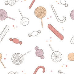 Candy graphic color seamless pattern sketch illustration vector