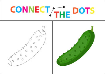Children s educational game for motor skills. Connect the dots picture. For children of preschool age. Circle on the dotted line and paint. Coloring page. Vector illustration