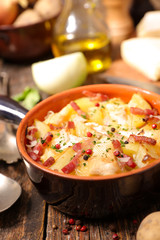 baked potato with cheese and bacon