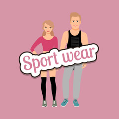 Man and woman in fitness clothes