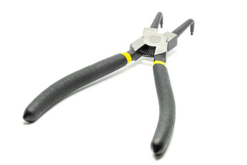 Obraz premium Black open and handled pliers on a white background.Tools series. 