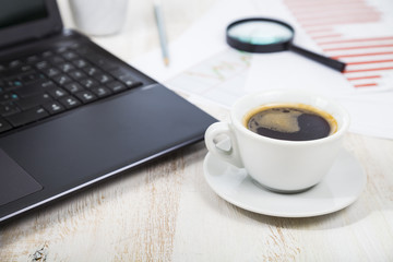 Workplace of  businessman with a laptop