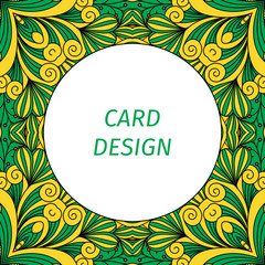 Card design with floral decorative ornament