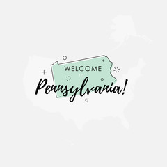 Naklejka na ściany i meble Welcome to Pennsylvania state map