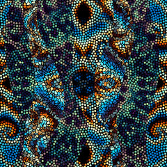 Seamless background pattern. Decorative geometric mosaic art pattern with a wavy pattern.