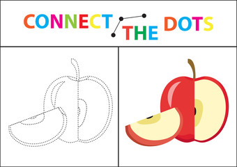 Children s educational game for motor skills. Connect the dots picture. For children of preschool age. Circle on the dotted line and paint. Coloring page. Vector illustration