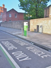 Electric vehicle parking space in Dublin, Ireland.