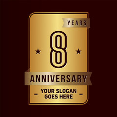 8 years anniversary design template. Vector and illustration.

