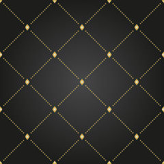Geometric dotted golden pattern. Seamless abstract modern texture for wallpapers and backgrounds