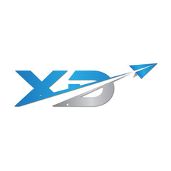 XD initial letter logo origami paper plane