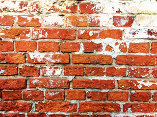 Wall texture of old red bricks. Background. 