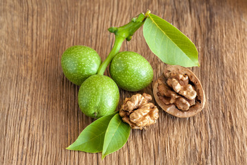 Young and old walnuts