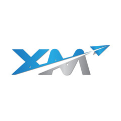 XM initial letter logo origami paper plane