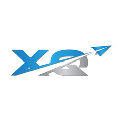 XQ initial letter logo origami paper plane