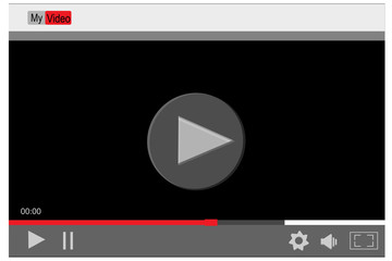 Video player template for web and mobile apps. video player background. Vector illustration