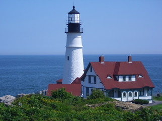 Fototapeta na wymiar Portland Head Lighthouse. New Eng!and, USA